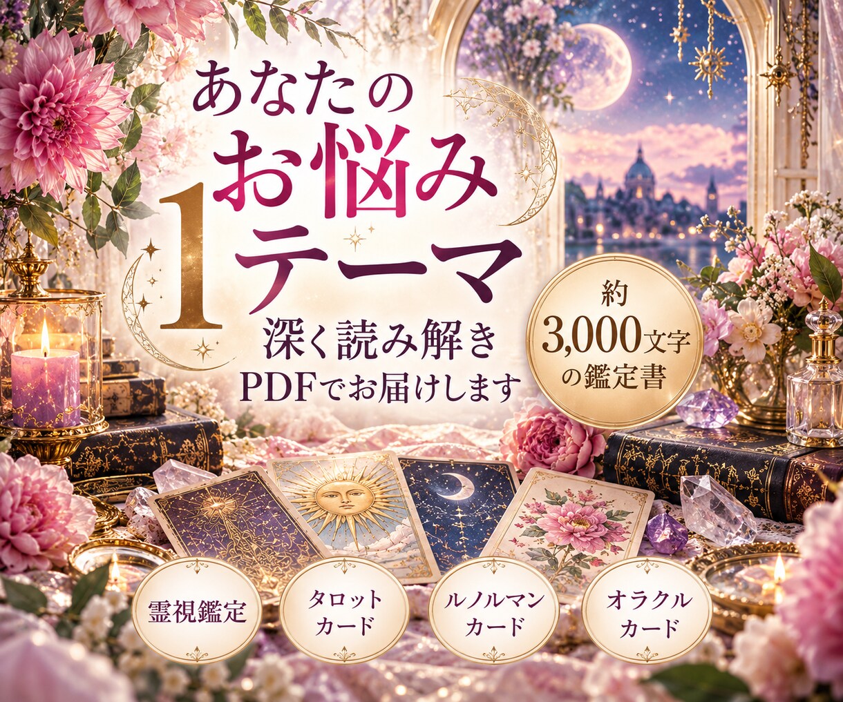 あなたのお悩み1テーマをPDF鑑定します 今抱えているお悩みをカードで深く読み解きPDFでお届け イメージ1