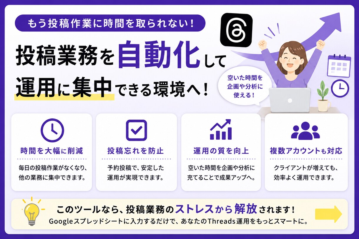 Threads自動投稿ツール作り方教えます プログラミング不要。Threads投稿をかんたん自動化。 イメージ5