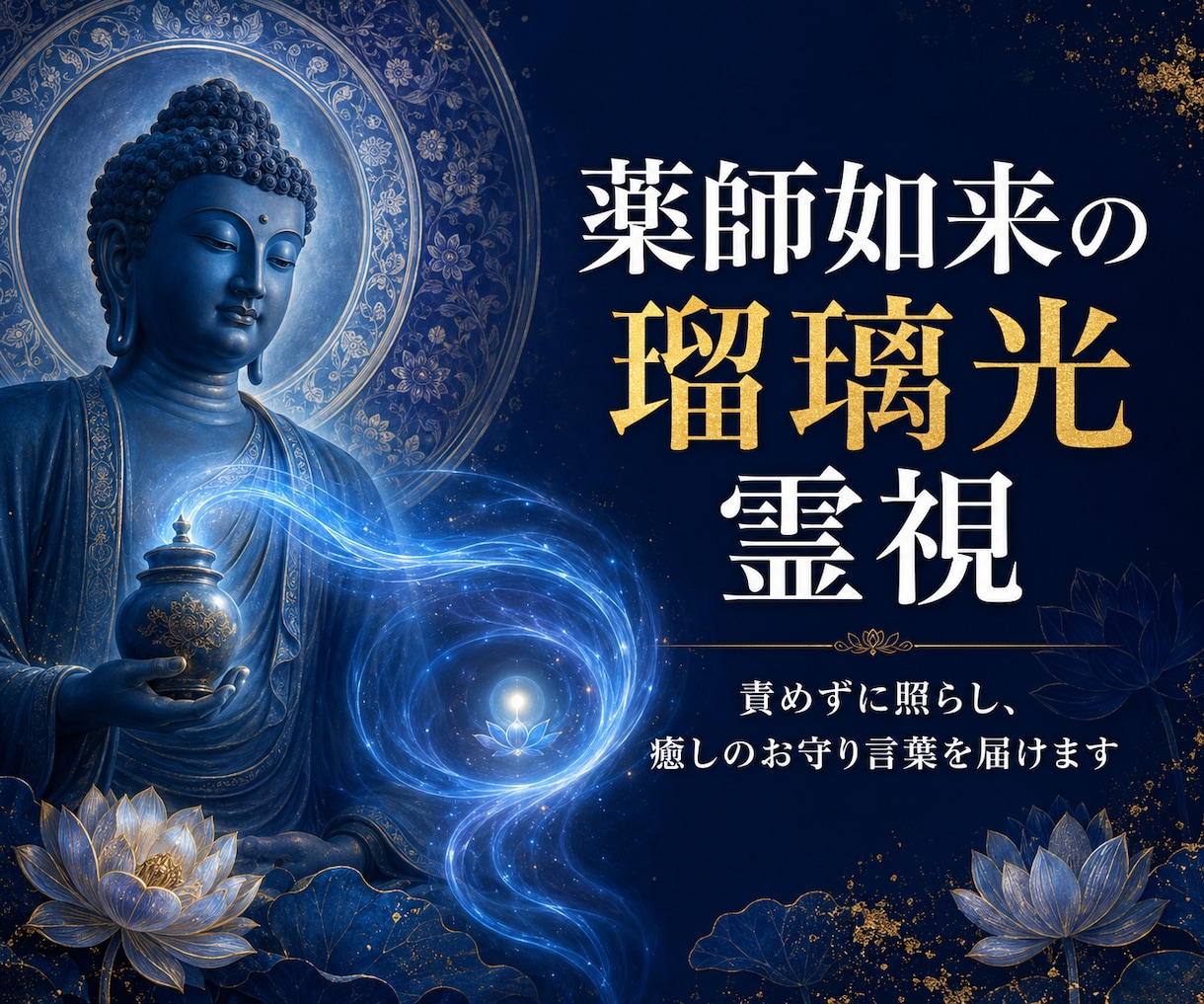 薬師如来の浄瑠璃（光）で魂の痛みを霊視します 不安の根にある疲れと癒しの言葉を届けます イメージ1