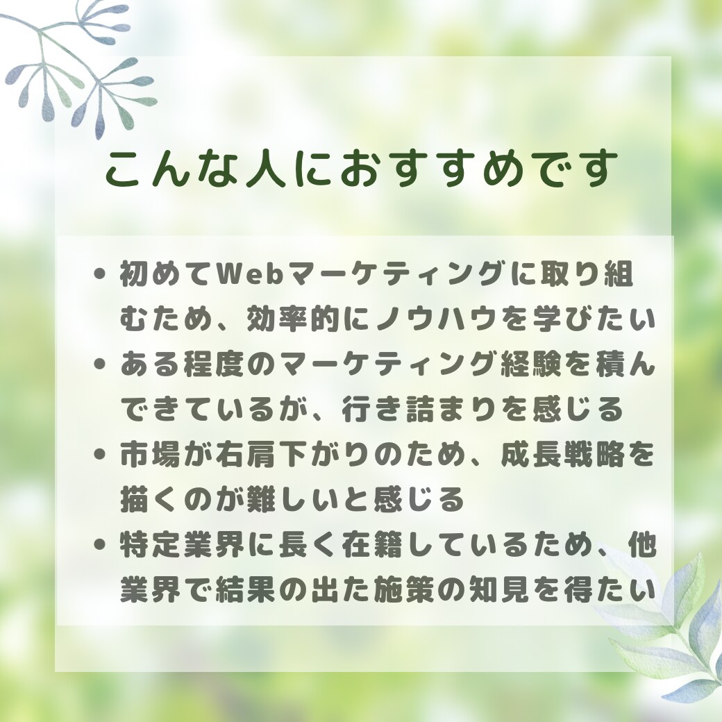 Webマーケの戦略・戦術の全般アドバイスします SEO、Listing広告など幅広く効果改善策を提案します イメージ2