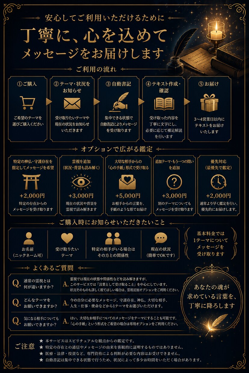 自動書記であなたへのメッセージを受け取ります 守護存在・神・大切な人から届く言葉を文字にします イメージ3