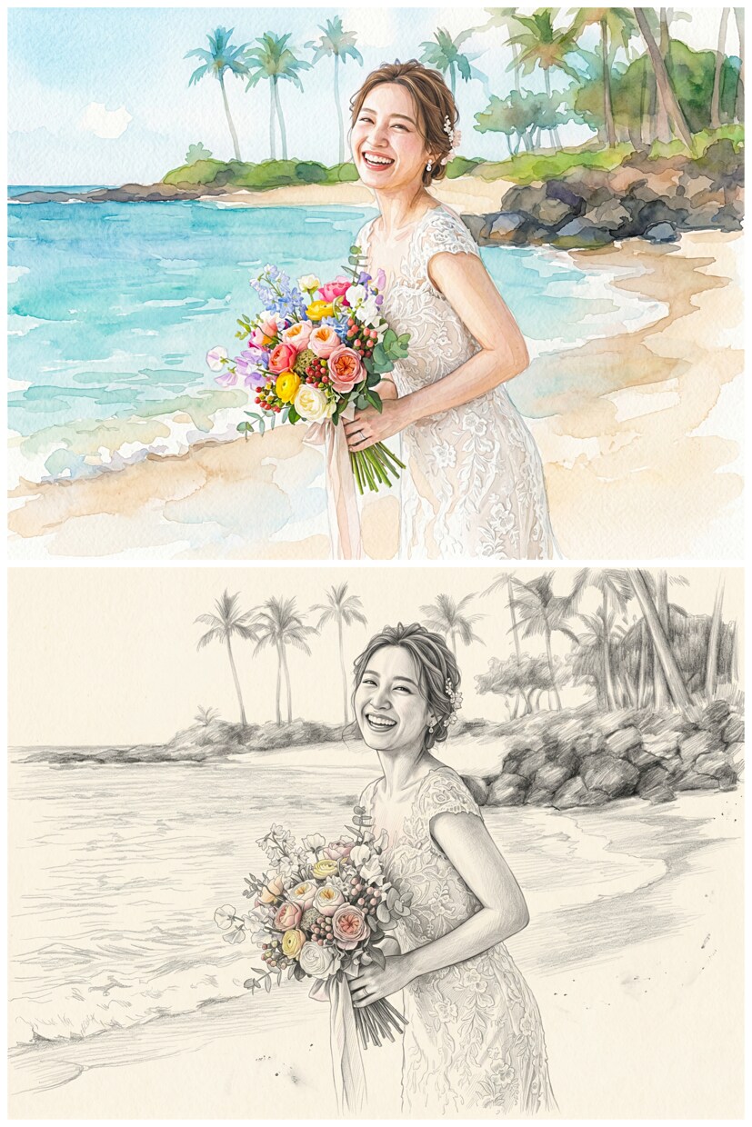 婚礼・前撮り【美的に♡リメイク】記念写真承ります ｜◆著名タレント多数撮影の実績◆レタッチ背景合成リメイク♪ イメージ3
