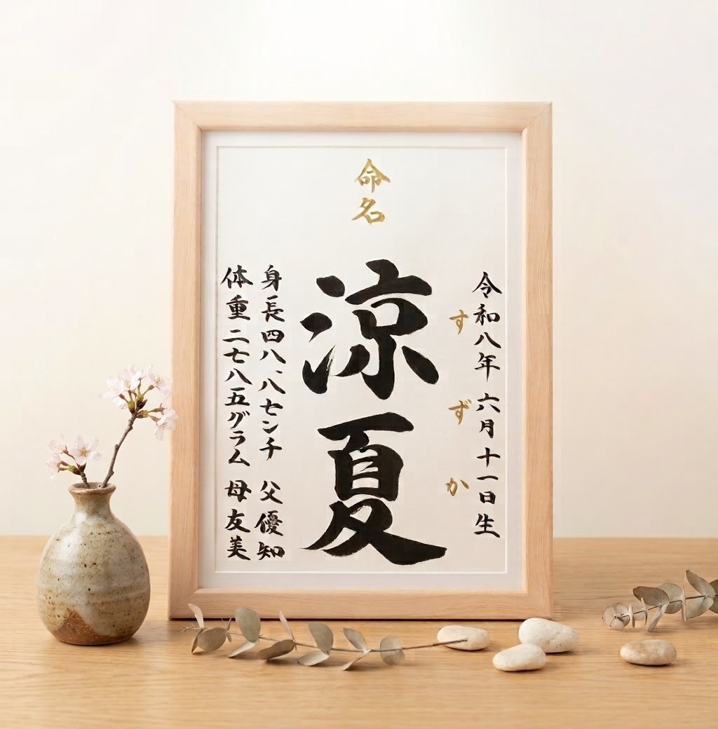 王道シンプルな【命名書】を書道家が作成します 想いが伝わる特別な記念品は直筆で。お宮参り/お七夜/記念品 イメージ1