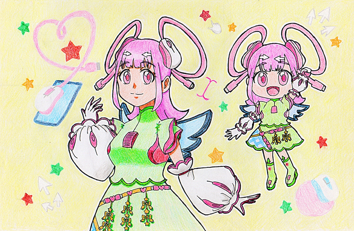 色鉛筆で可愛らしい擬人化の女の子描きます SNSアイコン・ヘッダー・アクキー・アクスタなどに✨ イメージ1