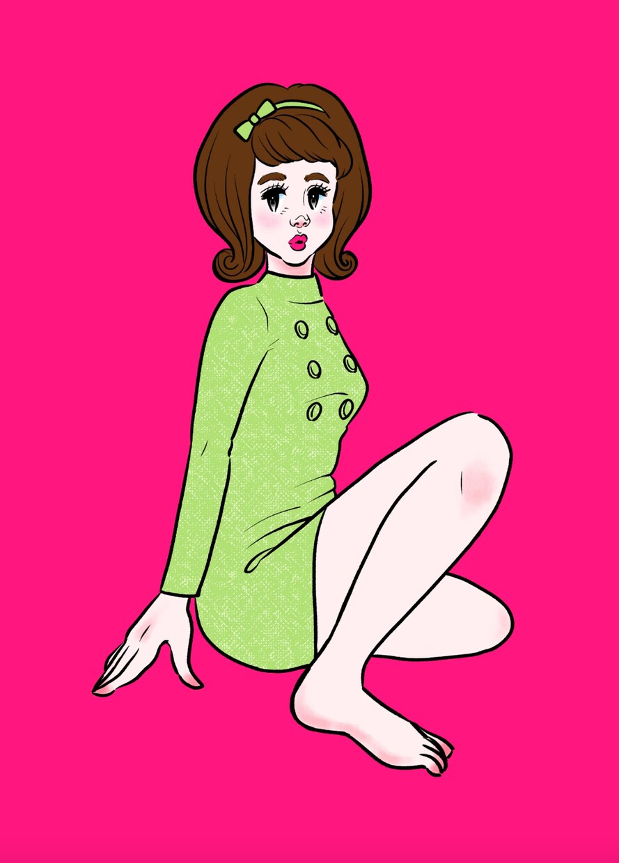 どこか懐かしい少女漫画風の女の子を描きます 【デジタルも始めました】レトロタッチの女の子イラスト イメージ8