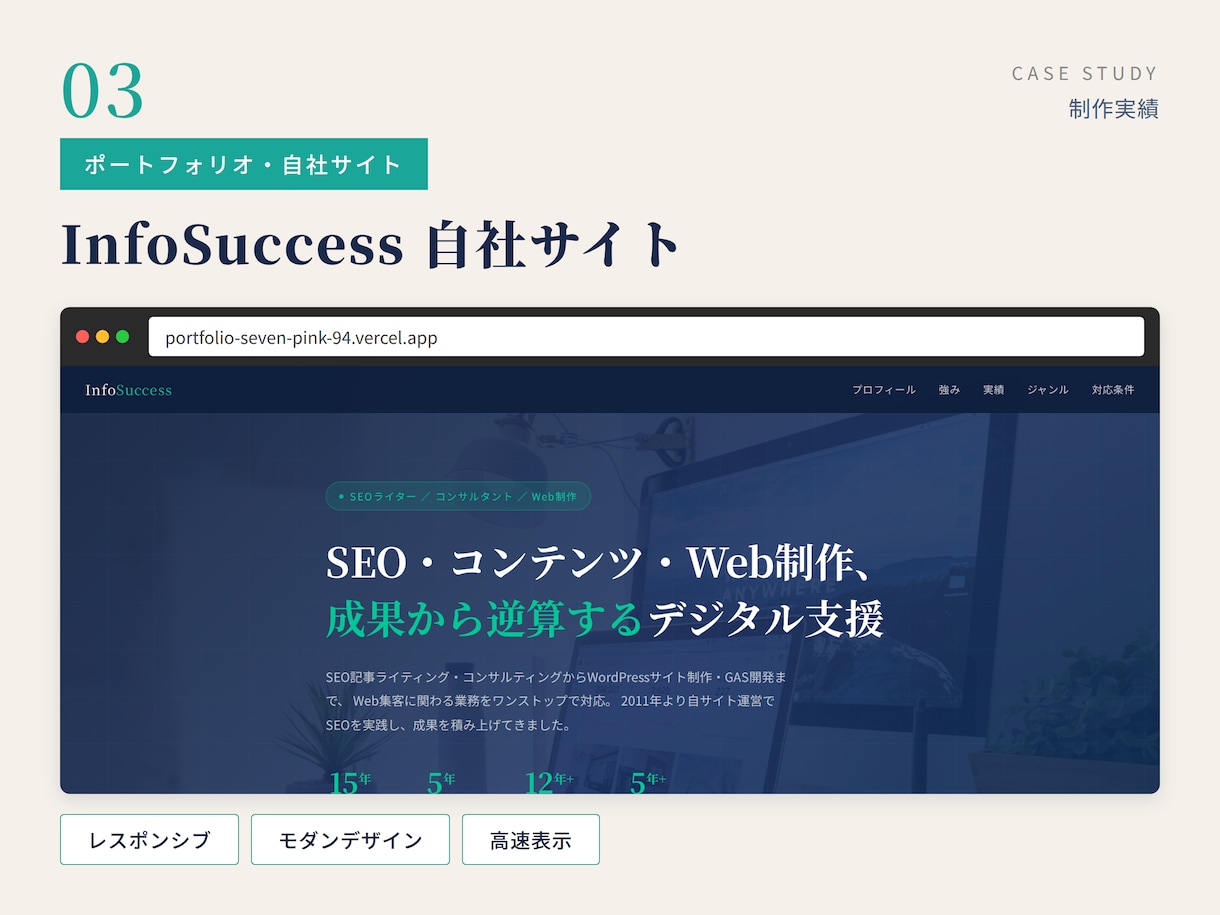 SEO検定1級｜15年以上のプロが集客HP作ります SEO15年以上・法人20社支援のプロが設計します イメージ4