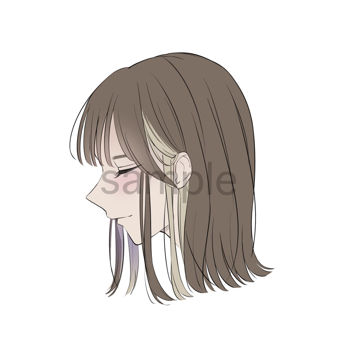 3日で！アイコンを描きます シンプルな横顔イラストお描きします❀·° イメージ5