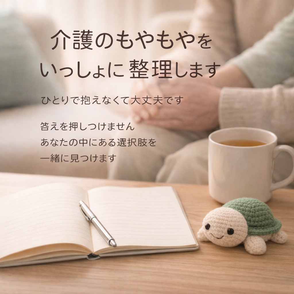家族介護の不安や迷いを一緒に整理します あなたの気持ちを大切にしながら整理します イメージ1