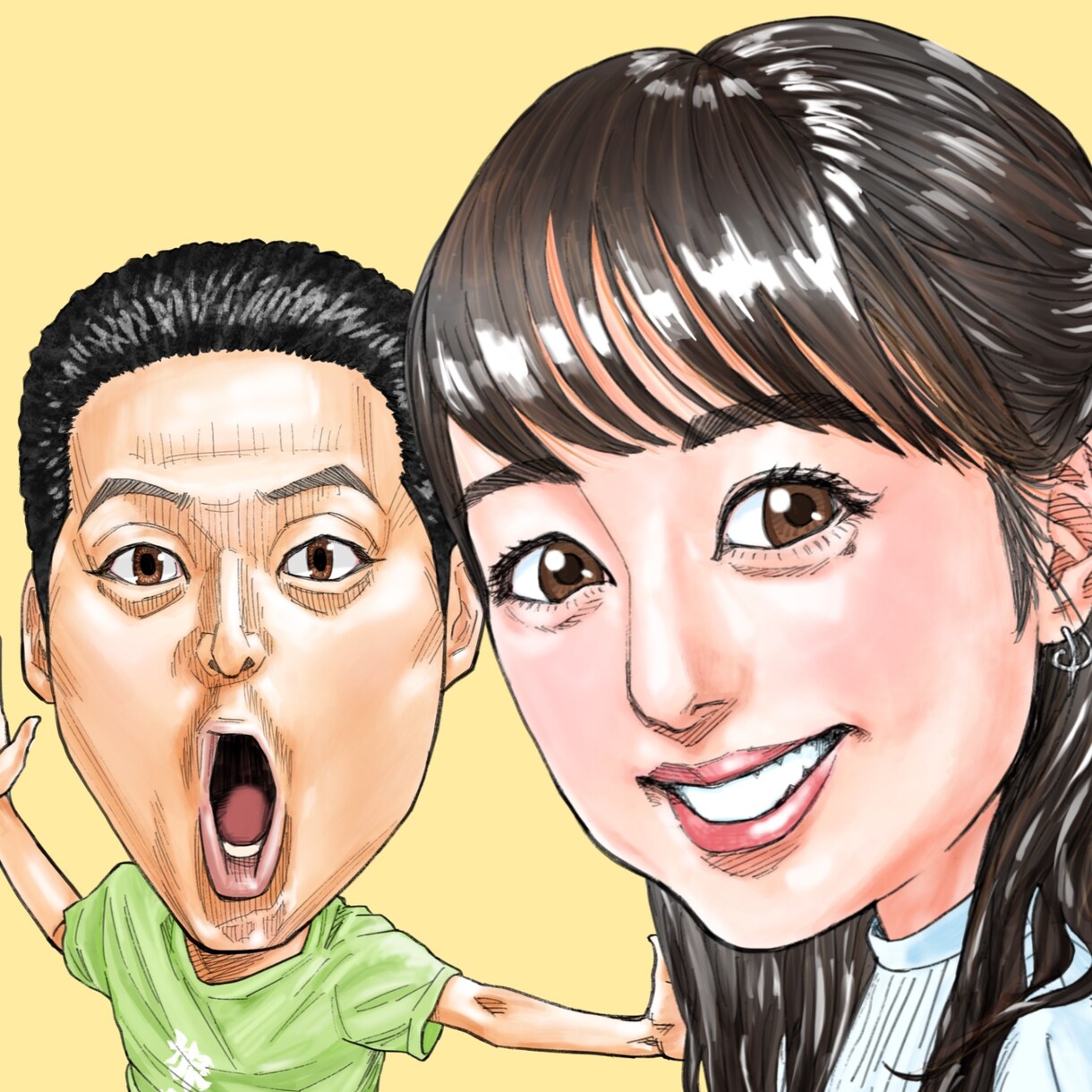 写真を元に漫画タッチの似顔絵を作成します 適度にリアル寄りな漫画タッチで個性を出せます！ イメージ6