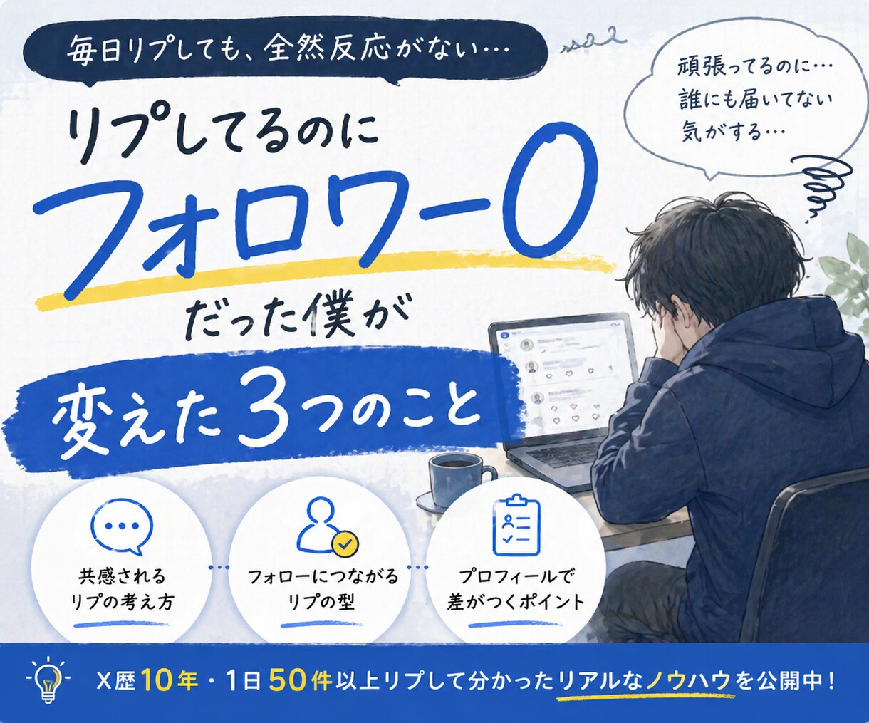 リプからフォローされる導線、作ります リプしても反応ない人へ、導線改善します イメージ1