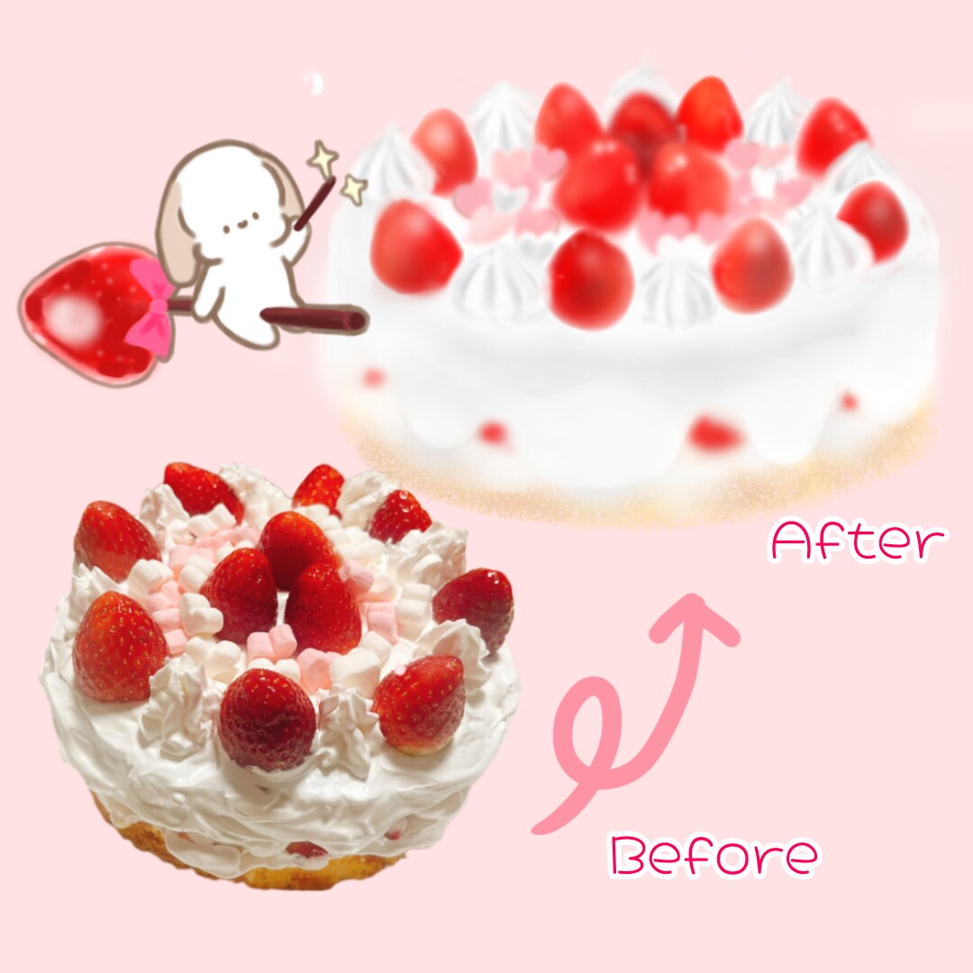 自作スイーツ描きます 思い入れのある自作スイーツをほんわか可愛く描きます♪ イメージ1