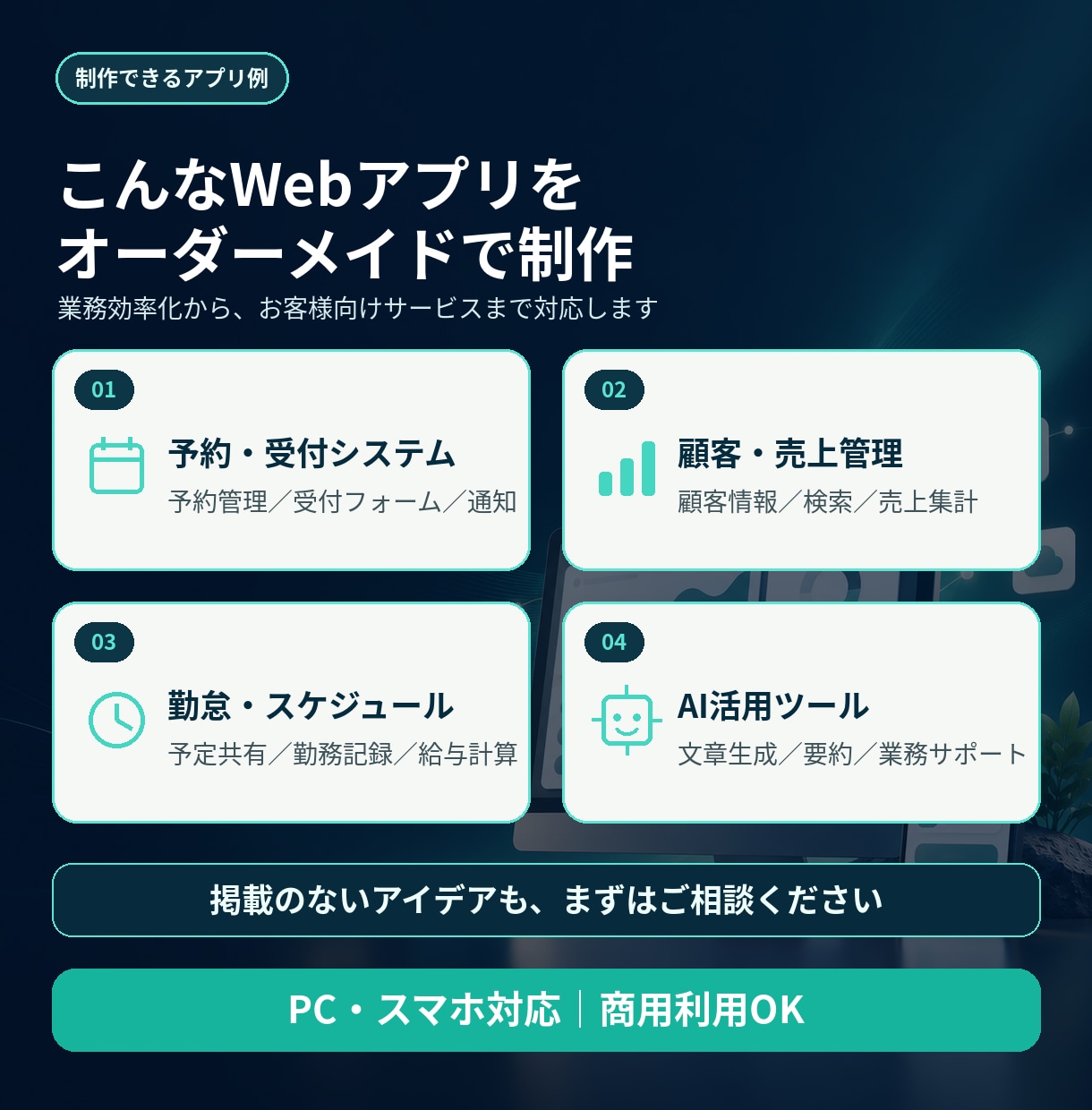 Webアプリ・業務システムを開発します 最先端AIを制作に活用｜あなた専用のWebアプリを形に！ イメージ2