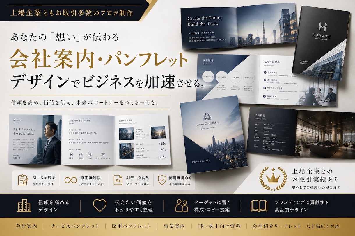 会社案内・パンフレット制作しますます 法人案件経験を活かした高品質な制作 (英語対応可) イメージ1