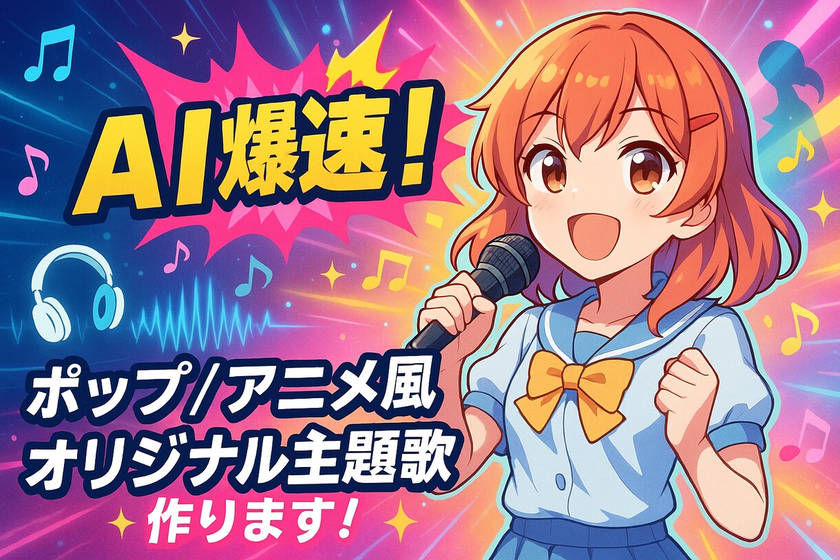 AI爆速!ポップ/アニメ風オリジナル主題歌作ります 物語性たっぷり! AIでポップな歌&MVを速攻! イメージ1