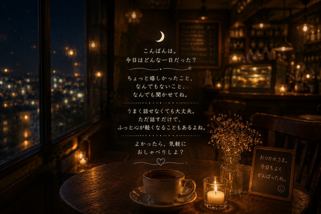 何となく誰かと話したい夜にゆっくりお話聞きます 悩みも雑談も、ゆっくりお聴きします イメージ5