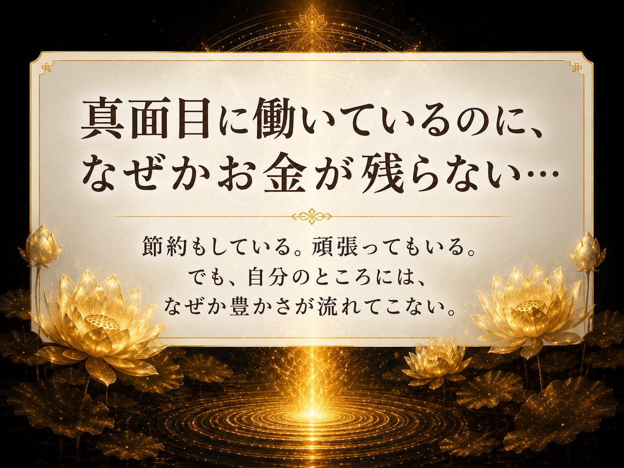 金運霊視✦潜在意識に眠る豊かさの源流を視抜きます 自分に使うお金に、罪悪感がわく。その理由を視ます イメージ2