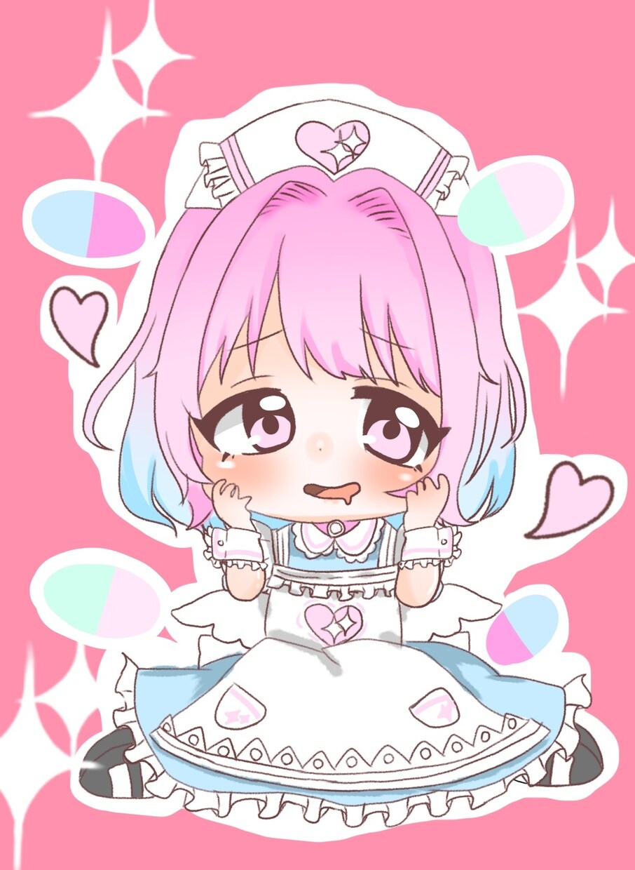 世界で一つだけのゆめかわいいアイコンを描きます ぷにぷにした可愛いもう一人の自分を作りませんか？ イメージ1