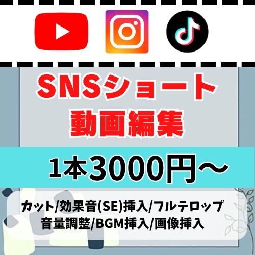 SNSショート動画を編集します エンタメ、料理、Vlog、など様々なジャンルに対応します！ イメージ1