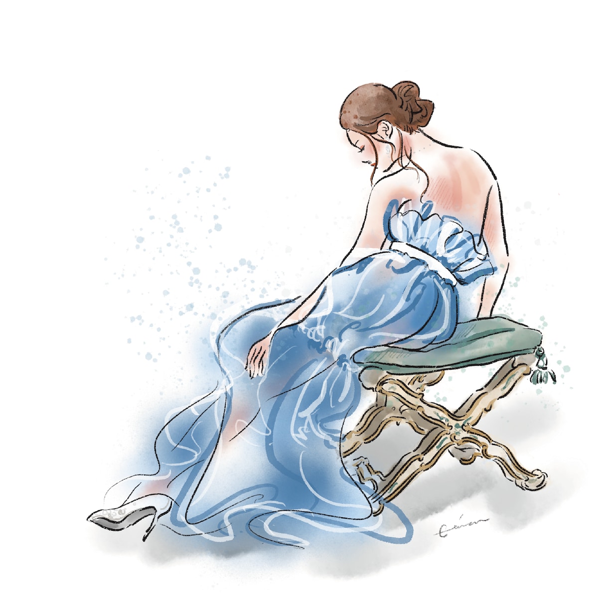商用可◎水彩タッチのニュアンスイラストを描きます ふんわりお洒落イラスト＊SNSや広告の挿絵・プレゼントに イメージ5