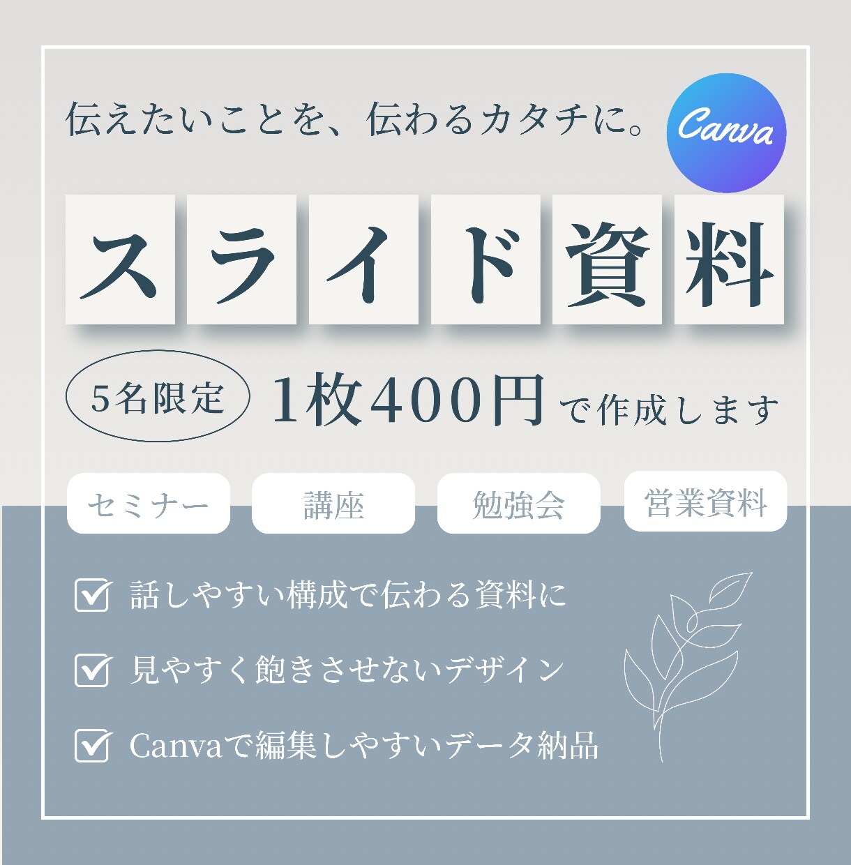 お任せください！スライド資料作成　代行します 「話しやすく、飽きさせない」特別なスライドを作成* イメージ1