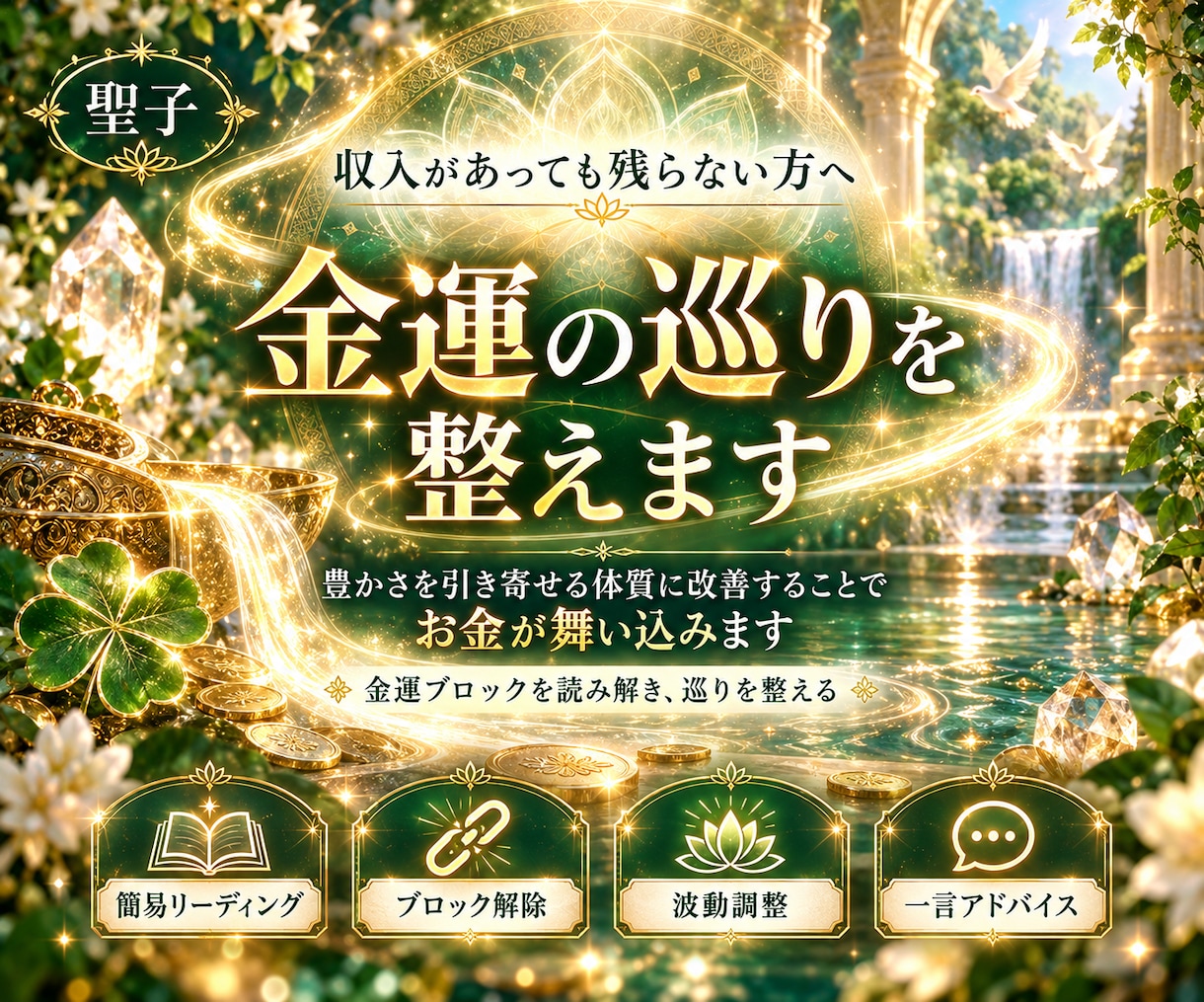 収入があっても残らない方へ｜金運の巡りを整えます 豊かさを引き寄せる体質に改善することでお金が舞い込みます イメージ1