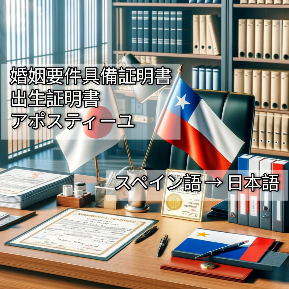 婚姻要件具備証明書・出生証明書など翻訳します 実績あり★チリ人パートナーとの国際結婚書類翻訳サポート イメージ1