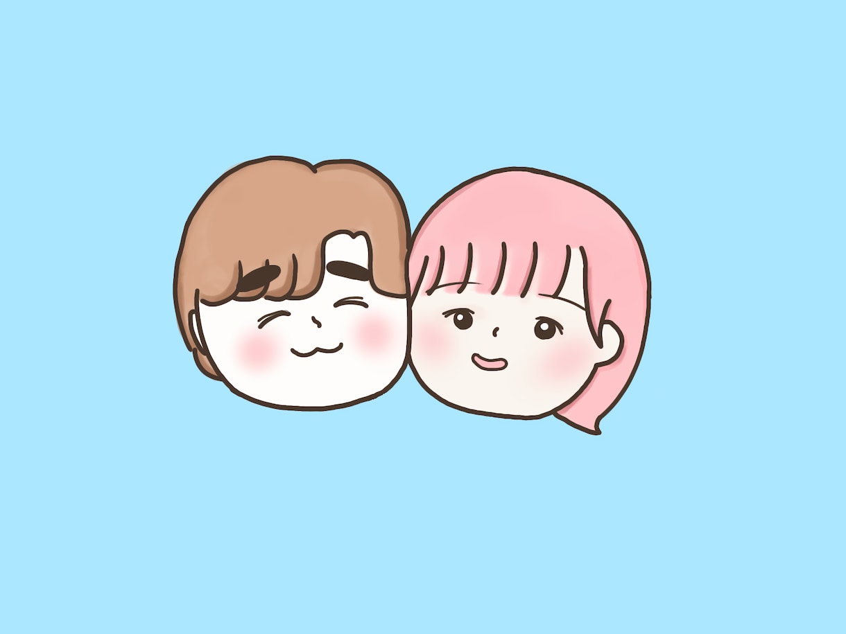 2人の似顔絵むぎゅっと描きます カップル必見！アイコンにおすすめ！名入れも！ イメージ2