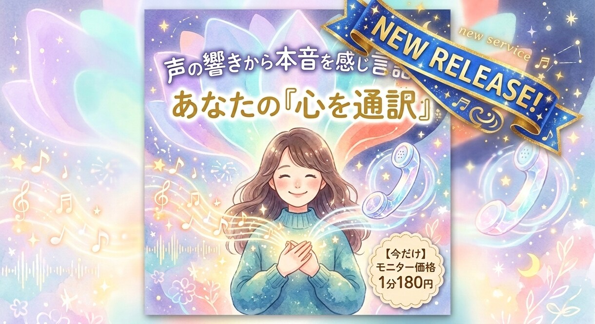 声の響きから本音を通訳。潜在意識を呼び覚まします 『I'mよしみん』著者!直伝声から始める現実創造セッション イメージ1