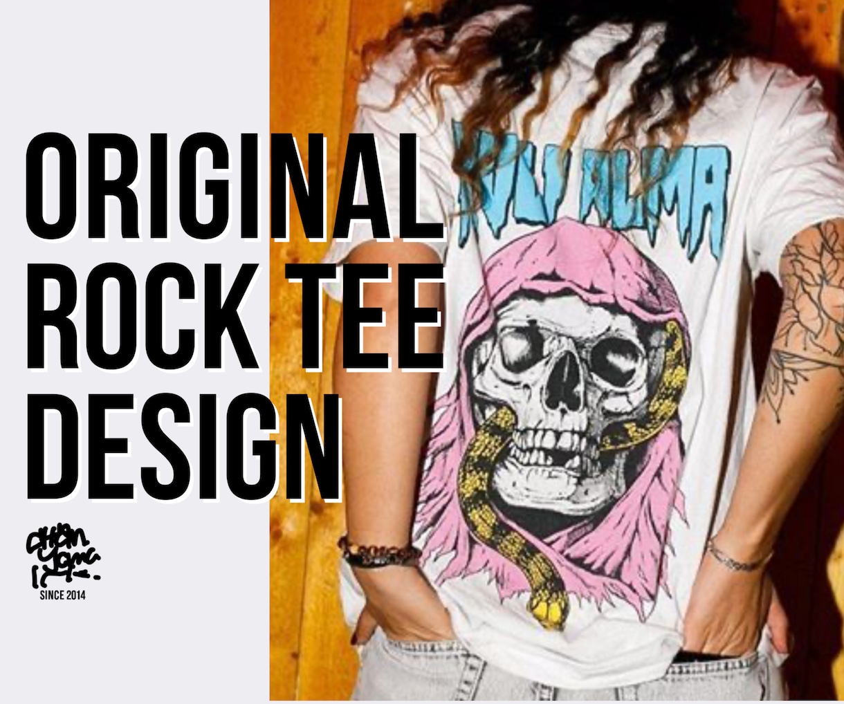 オリジナルのロックTシャツをデザインします 音楽関連の実績多数イラストレーターが描くリフの鳴るTシャツ イメージ1