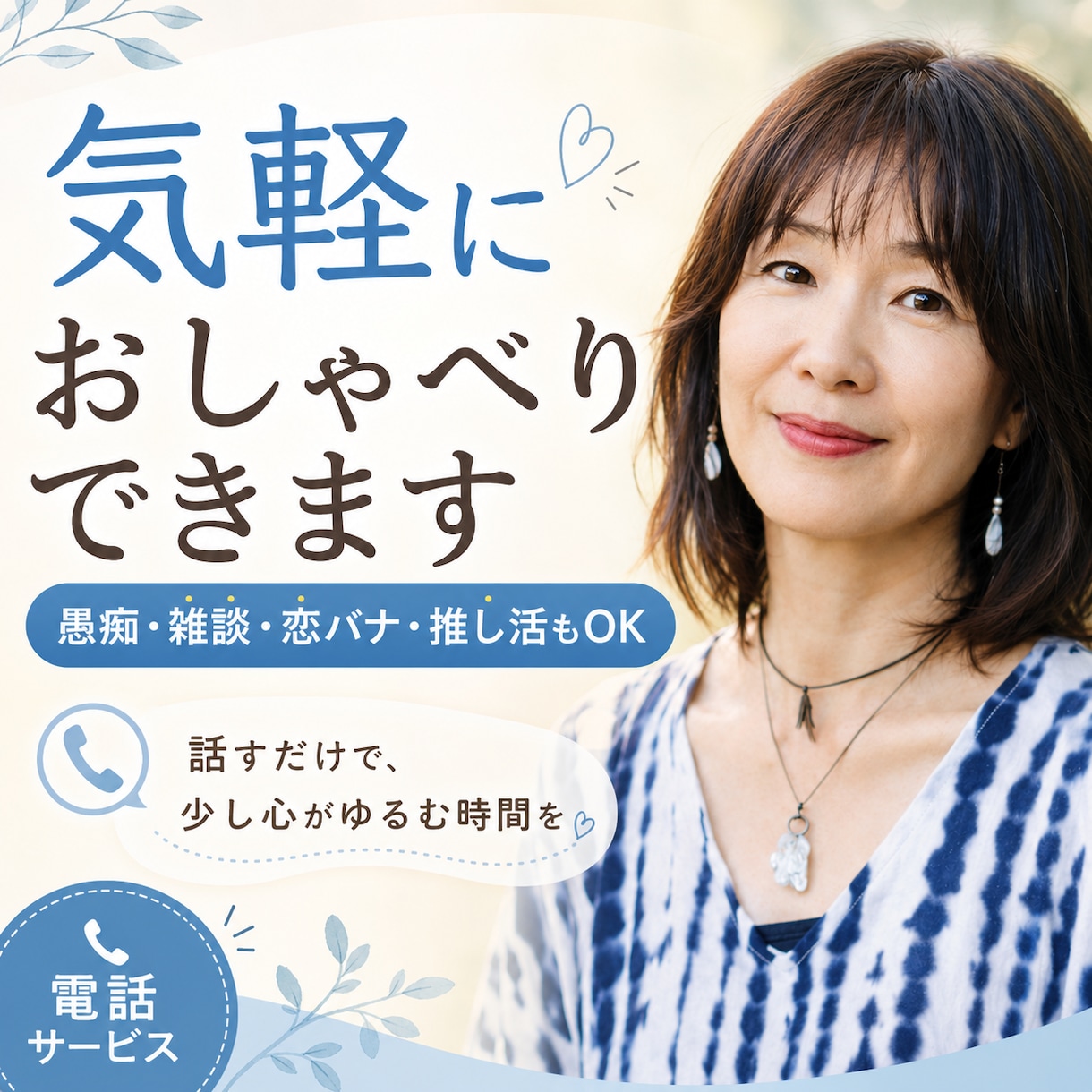 気軽におしゃべり相手になります 愚痴・雑談・恋バナ・推し活など何でもどうぞ イメージ1