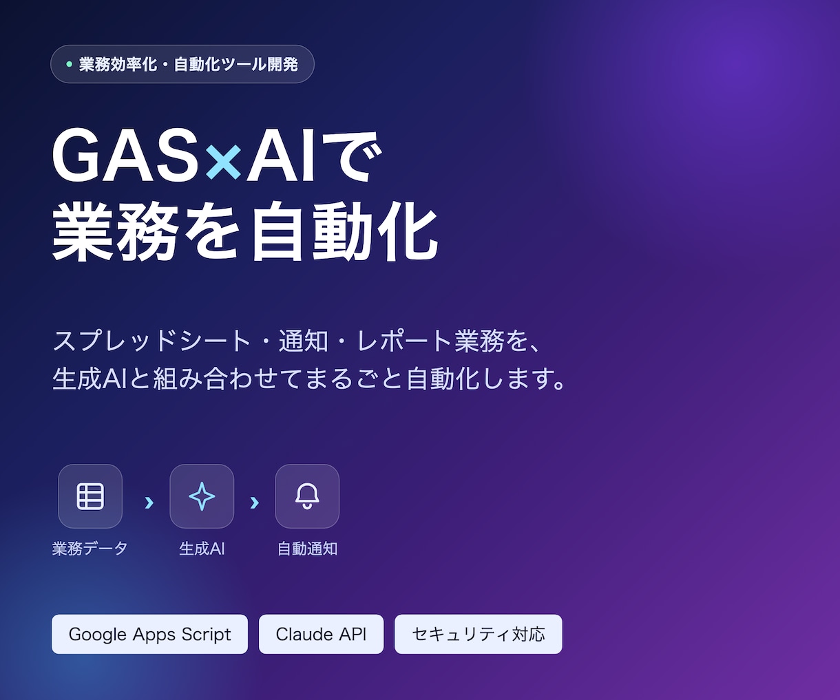 GAS×AIで業務自動化・DXツールを構築します Google Apps ScriptとAIで社内業務を自動化 イメージ1