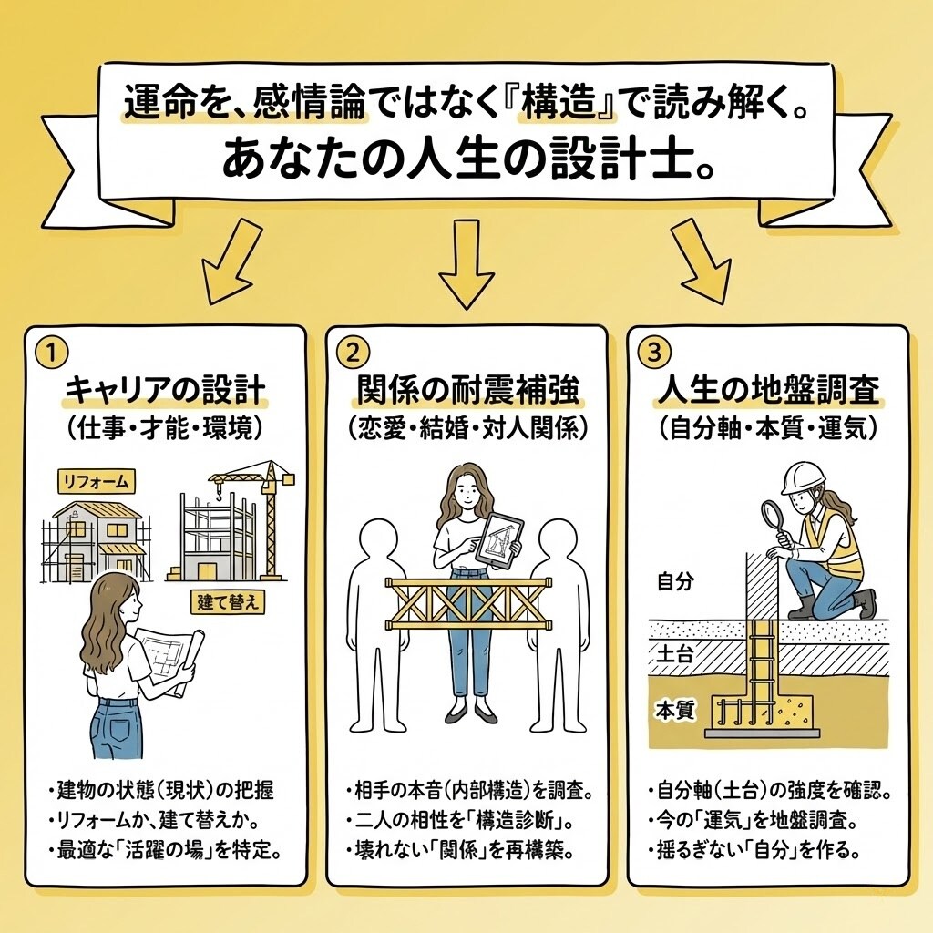 タロット建築士があなたの人生を構造診断します 曖昧さゼロ。具体的な「施工指針」を*即日*お届けします。 イメージ3