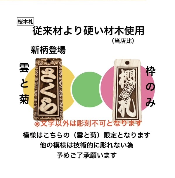 木札・新柄登場❗️桜の木使用しています 夏祭りにおすすめです　当店従来品より固い材質使用です イメージ2