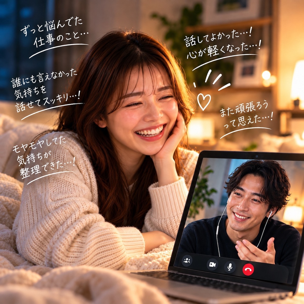 仕事・恋愛の悩みや愚痴を優しくお聴きします 誰にも言えない本音も、安心して話せる時間を。 イメージ2