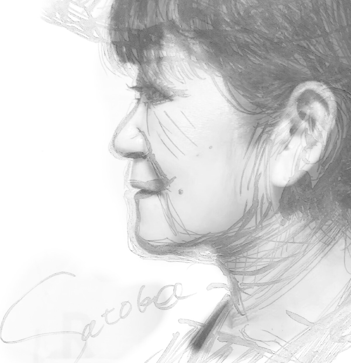 横顔✳︎白黒スタイリッシュイラストかきます 特徴を捉えて手書きから綺麗に画像としてお渡しします。 イメージ4