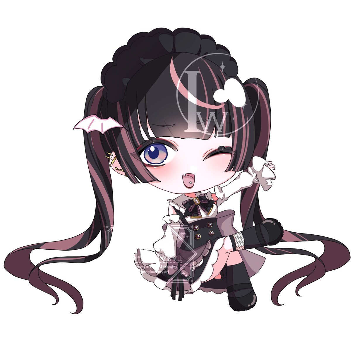 ミニキャラ描きます 小さくても動きのあるポーズと髪でかわいく仕上げます イメージ2