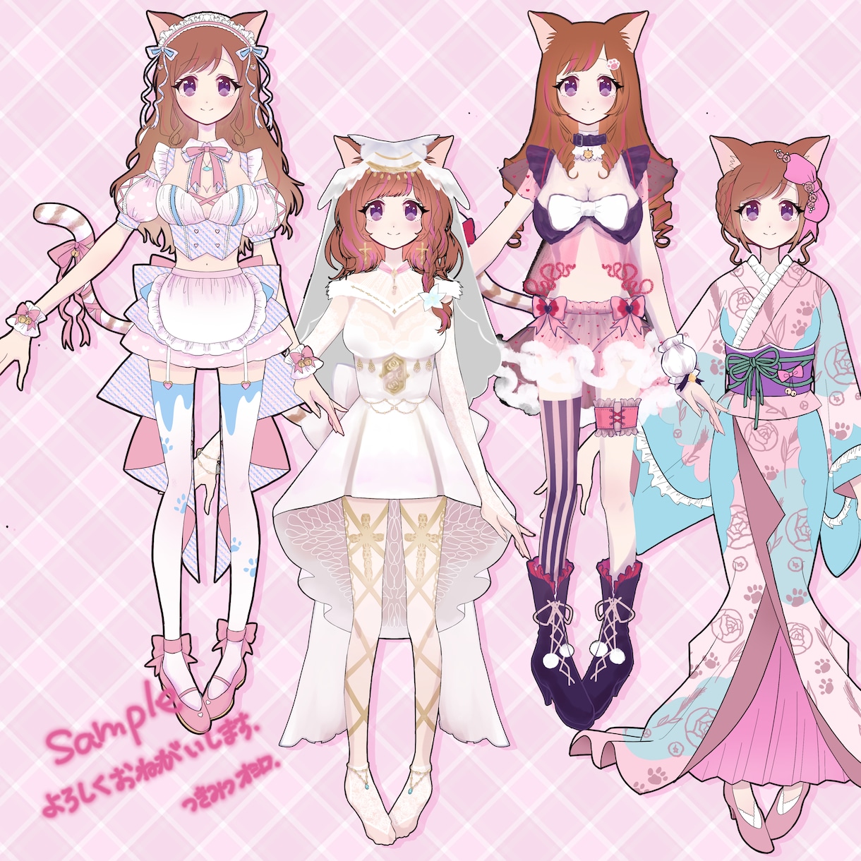 かわいい衣装・キャラクターデザインします キャラクター、Vtuber、ステージ、衣装のデザイン考えます イメージ3
