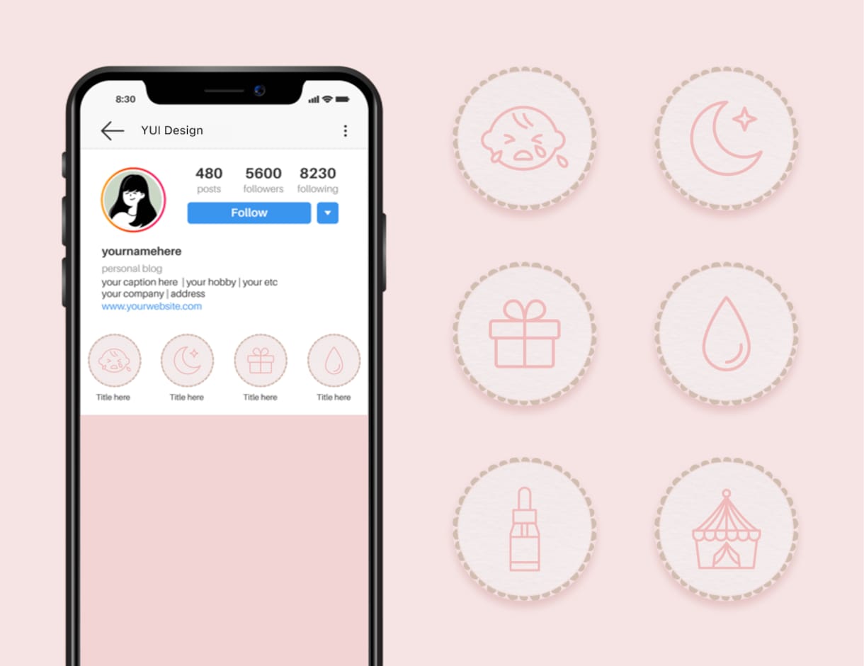 統一感UP！インスタグラムハイライトカバー作ります 見やすくおしゃれなアイコンを作成します！ イメージ6