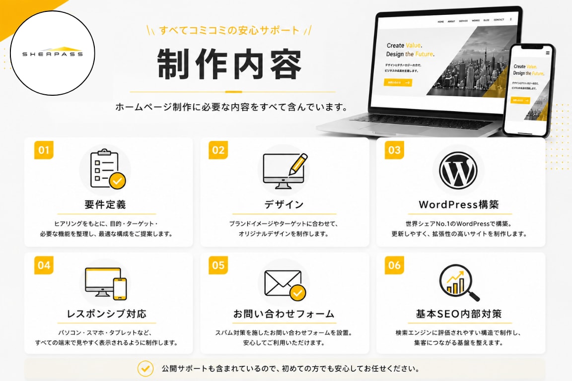 WordPressでホームページ制作します 企画・デザイン・公開まで一括対応します イメージ4