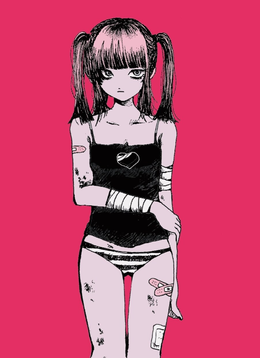 病みかわいい女の子のイラストを描きます 太ももまでの女の子のキャラクターイラストを制作します。 イメージ2