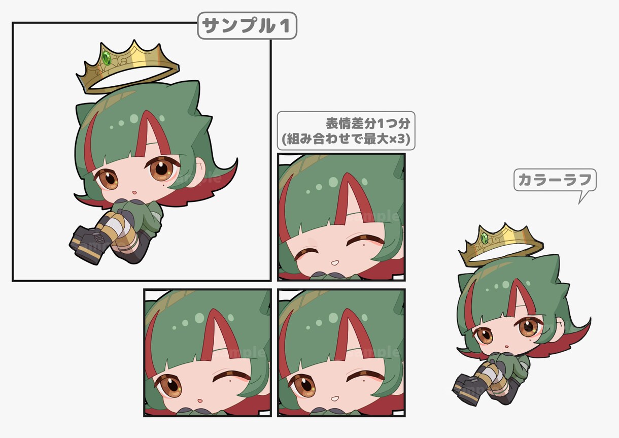 商用利用込み！ミニキャライラスト制作いたします グッズやサムネ素材におすすめ！最短3日で納品！ イメージ2