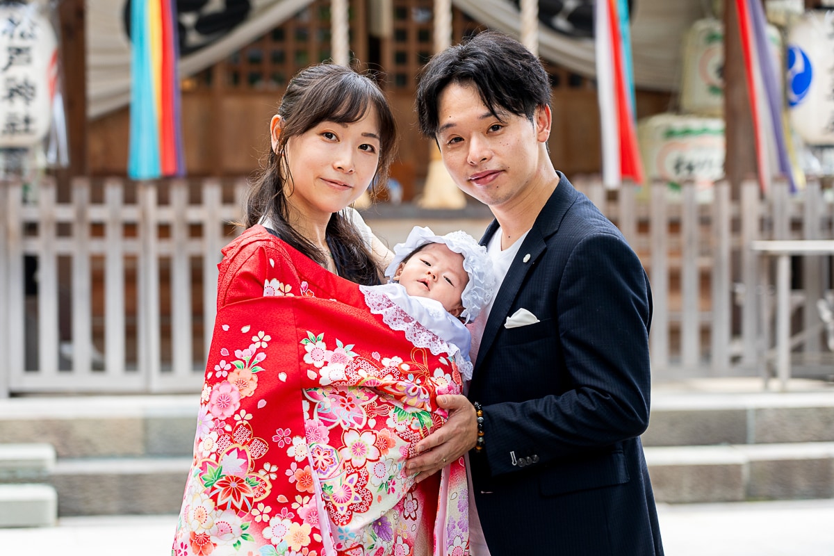 産着無料レンタル！帽子、スタイも付きます スライドショーも無料です。産着の着付け、お任せください！ イメージ4