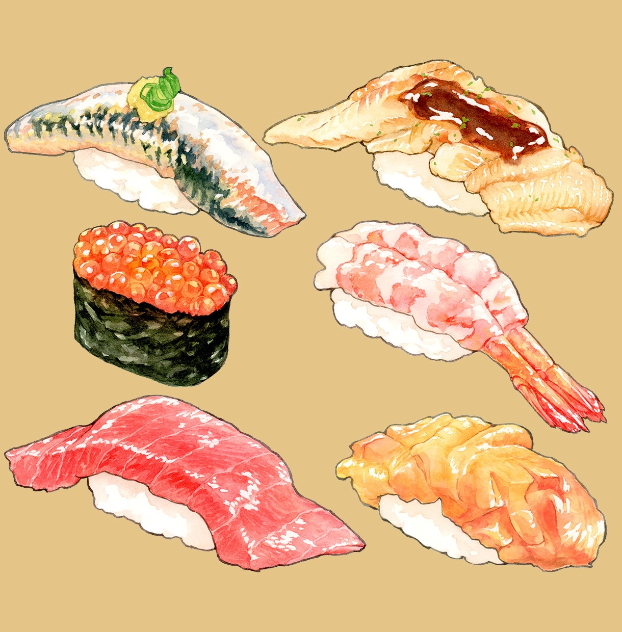 和風をテーマに情緒ある水彩イラストを描きます 着物・花・和食や風景など「和」のモチーフお任せください！ イメージ8