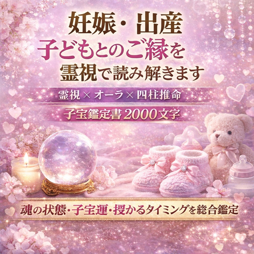 妊娠・出産の運勢子どもとのご縁を霊視で読み解きます 霊視 × オーラ × 四柱推命 子宝リーディング鑑定 イメージ1