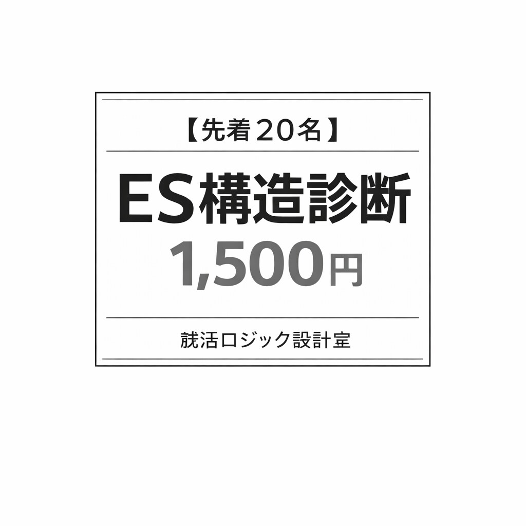 ESを論理的添削【先着20名限定】します ESを感覚から構造へ再設計し、通過率を高めます。 イメージ1