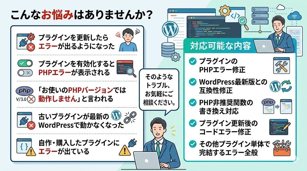 ワードプレスプラグインのエラー・不具合を修正します プラグインのエラー修正、迅速に対応します イメージ2