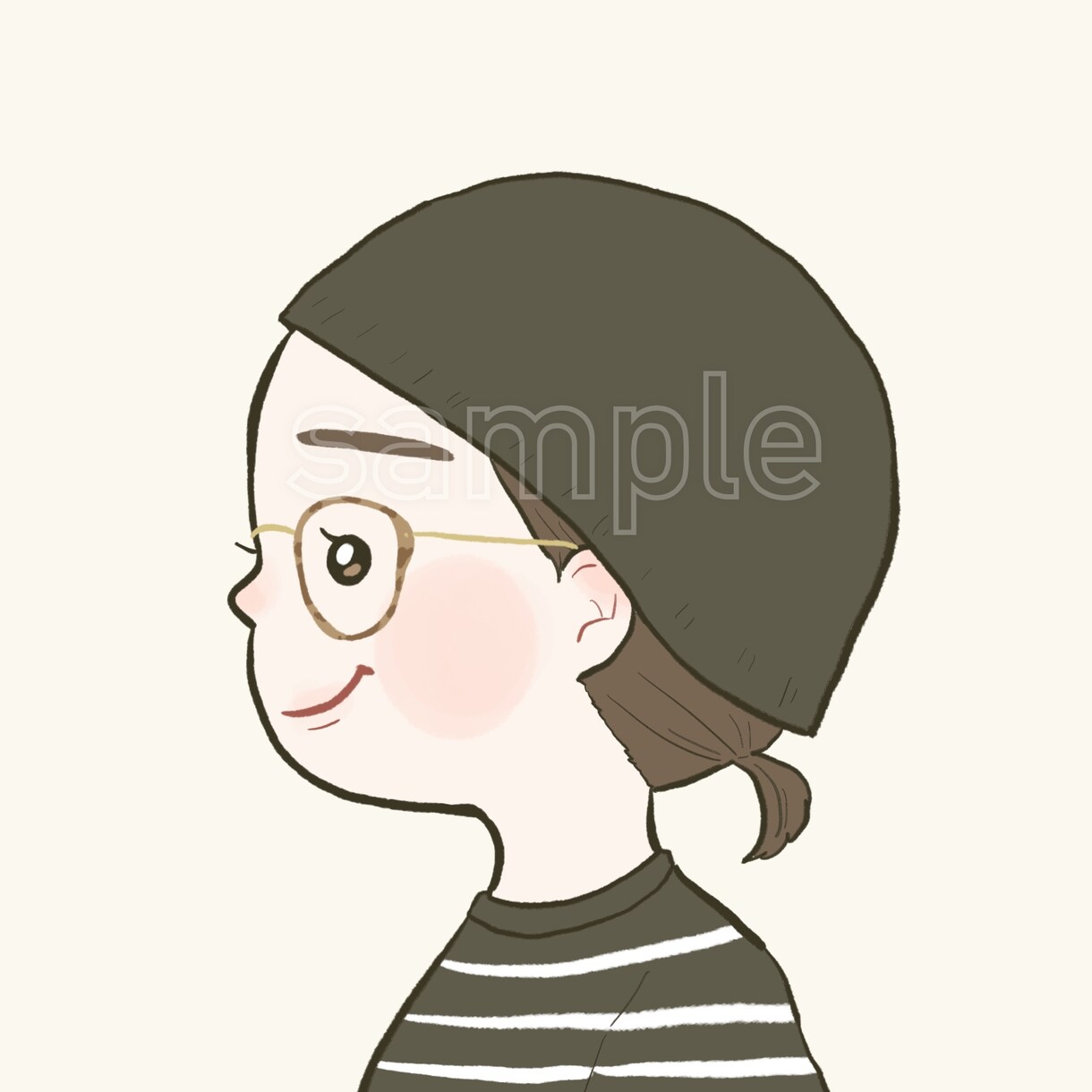 まるっとかわいい横顔アイコン描きます オシャレでゆるかわなイラストです【商用・二次利用可能】 イメージ7