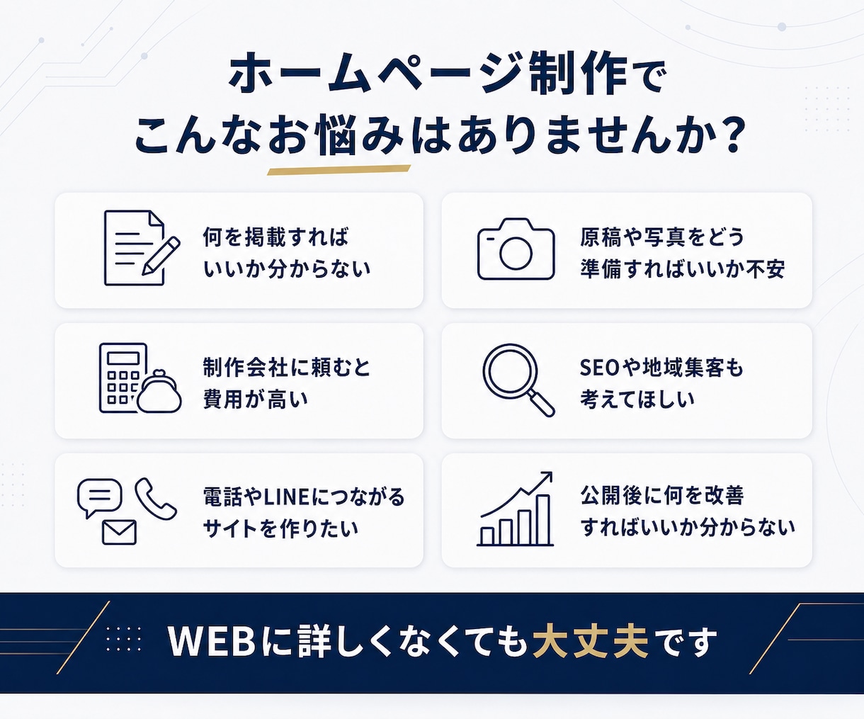 サイト制作・集客導線・分析設置込みで作ります 実際の店舗経営者が制作・記事作成・分析・改善サポート！ イメージ2