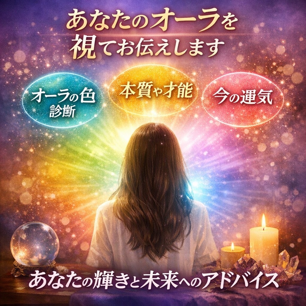 あなたのオーラの色を見て、本音をお伝えします 本音、現状、今後についてあなたのオーラの色から鑑定します。 イメージ1