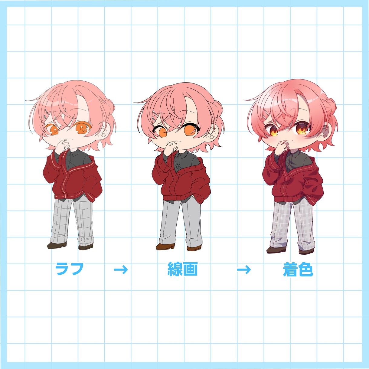 きゅるきゅるなSDキャラを制作します オプション各種取り揃えています！グッズや動画に使用可能！ イメージ3